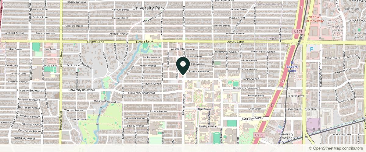 Map showing the exact location of Ember Medical Spa at 6607 Hillcrest Ave #200, Dallas, TX 75205, USA