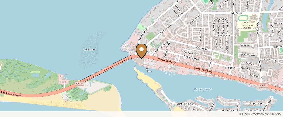 Map showing the exact location of Emerald Grande at 10 Harbor Blvd, Destin, FL 32541, USA