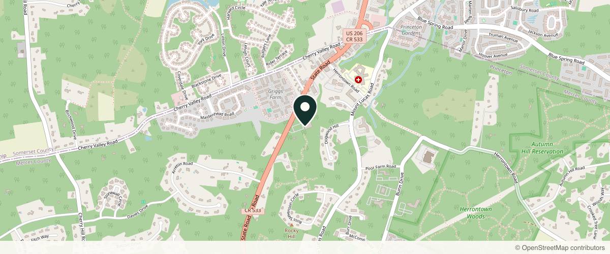 Map showing the exact location of Eminence Medical Aesthetics at 707 State Rd #221, Princeton, NJ 08540, USA