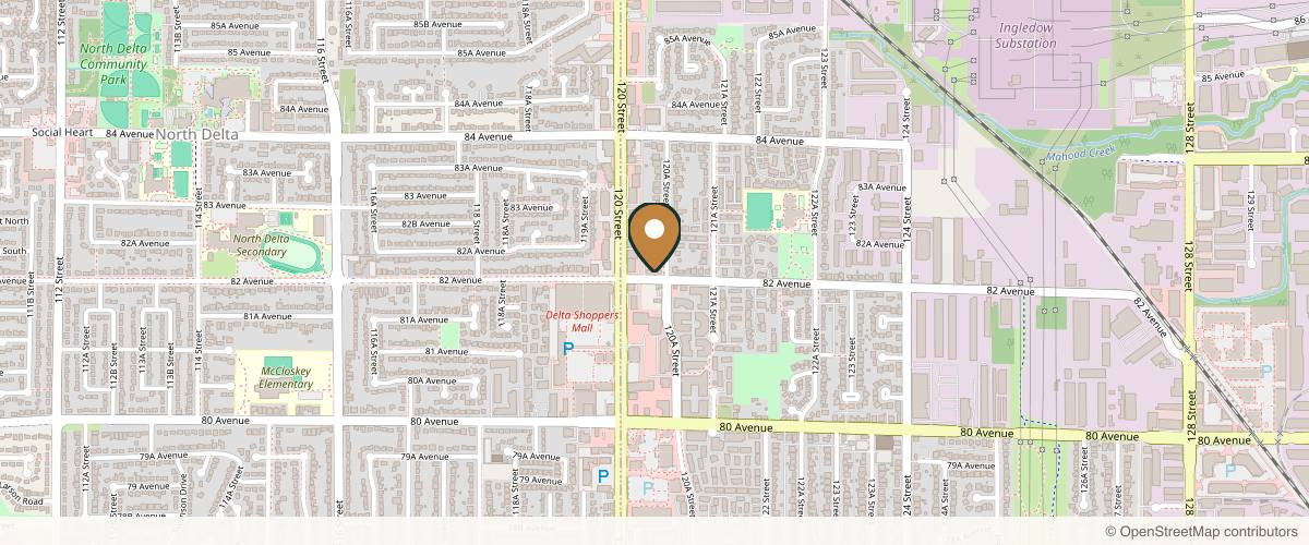 Map showing the exact location of Endless Glow Skin Spa at 12057 82 Ave #206, Surrey, BC V3W 3N4, Canada