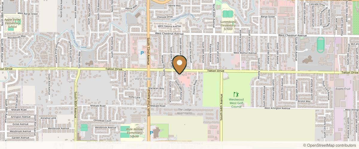 Map showing the exact location of Energy Massage & Float Spa at 6802 W Tieton Dr Ste 102, Yakima, WA 98908, USA