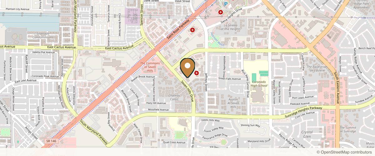 Map showing the exact location of Engineered Aesthetics Plastic Surgery Institute | Dr. Nitin J. Engineer at 880 Seven Hills Dr Ste 170, Henderson, NV 89052, USA
