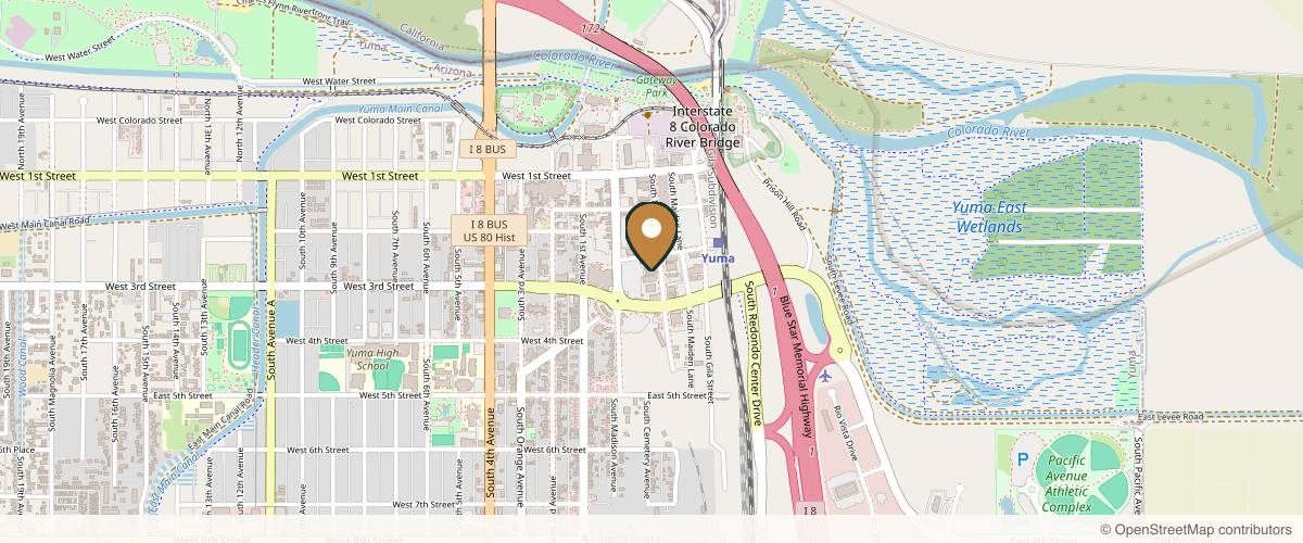 Map showing the exact location of Enhance Aesthetics & Wellness at 330 S Main St, Yuma, AZ 85364, USA