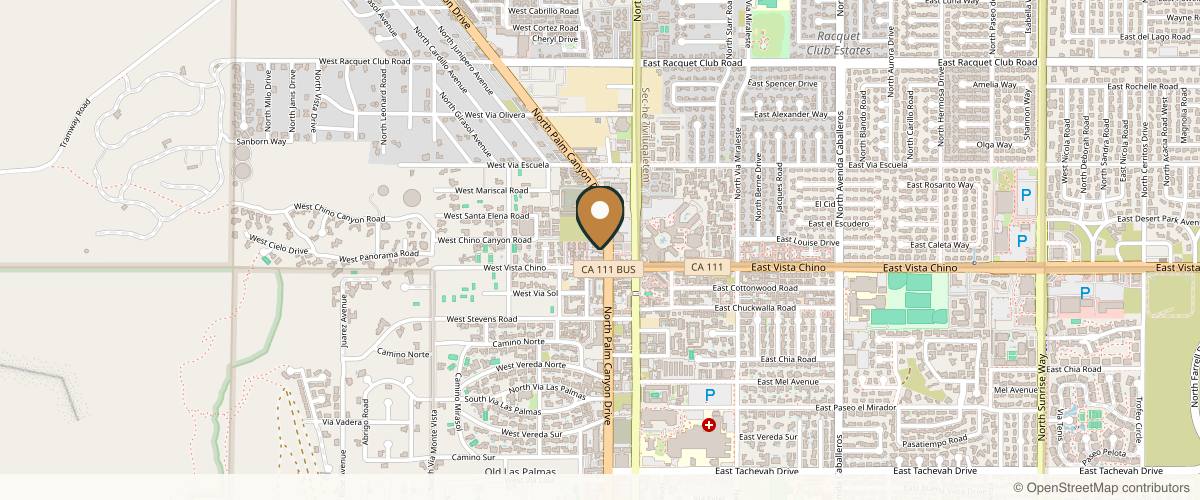 Map showing the exact location of Enve California Aesthetics at 1733 N Palm Canyon Dr Ste E & F, Palm Springs, CA 92262, USA