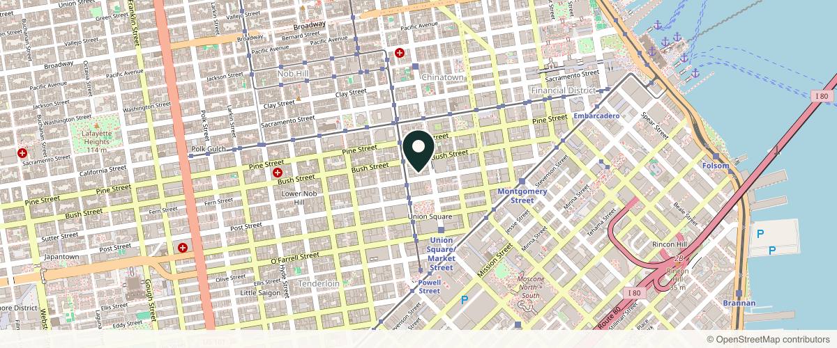 Map showing the exact location of Epi Center MedSpa at 450 Sutter St RM 800, San Francisco, CA 94108, USA