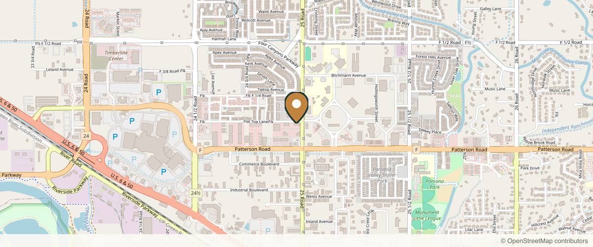 Map showing the exact location of Epiphany Dermatology at 613 25 Rd, Grand Junction, CO 81505, USA