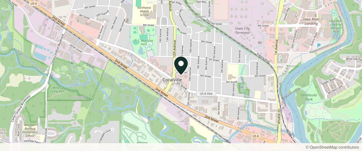 Map showing the exact location of Epiphany Dermatology at 1100 6th St #202, Coralville, IA 52241, USA