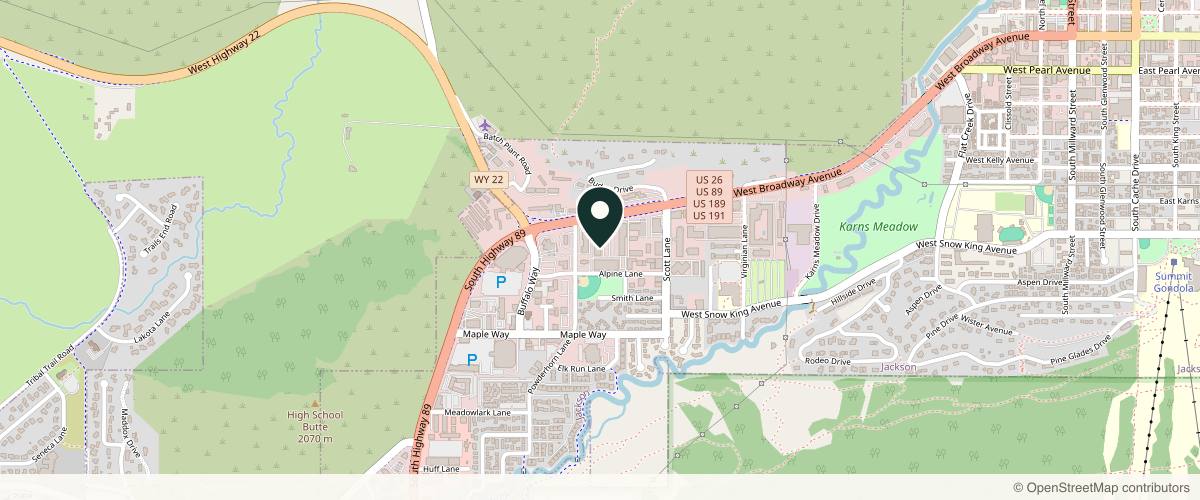 Map showing the exact location of Epiphany Dermatology at 984 W Broadway #4, Jackson, WY 83001, USA