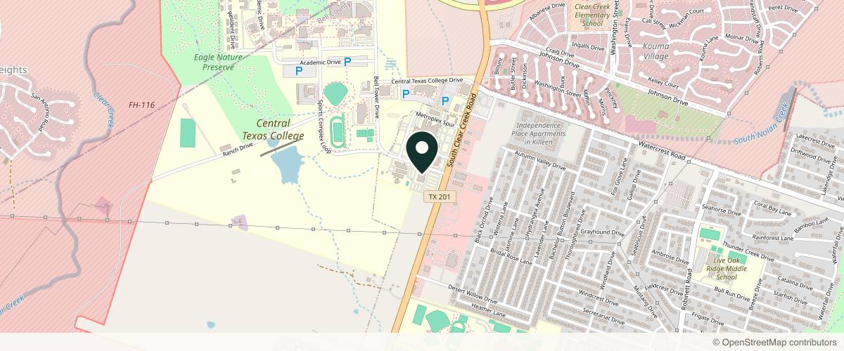 Map showing the exact location of Epiphany Dermatology at 2405 S Clear Creek Rd #104, Killeen, TX 76549, USA