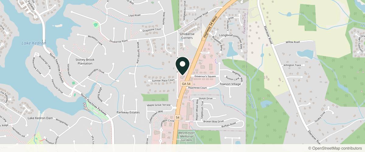 Map showing the exact location of Epiphany Dermatology at 1975 Hwy 54 W #250, Peachtree City, GA 30269, USA
