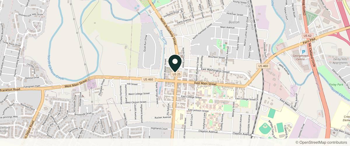 Map showing the exact location of ERA Wellness Spa at 135 N Broadway, Georgetown, KY 40324, USA