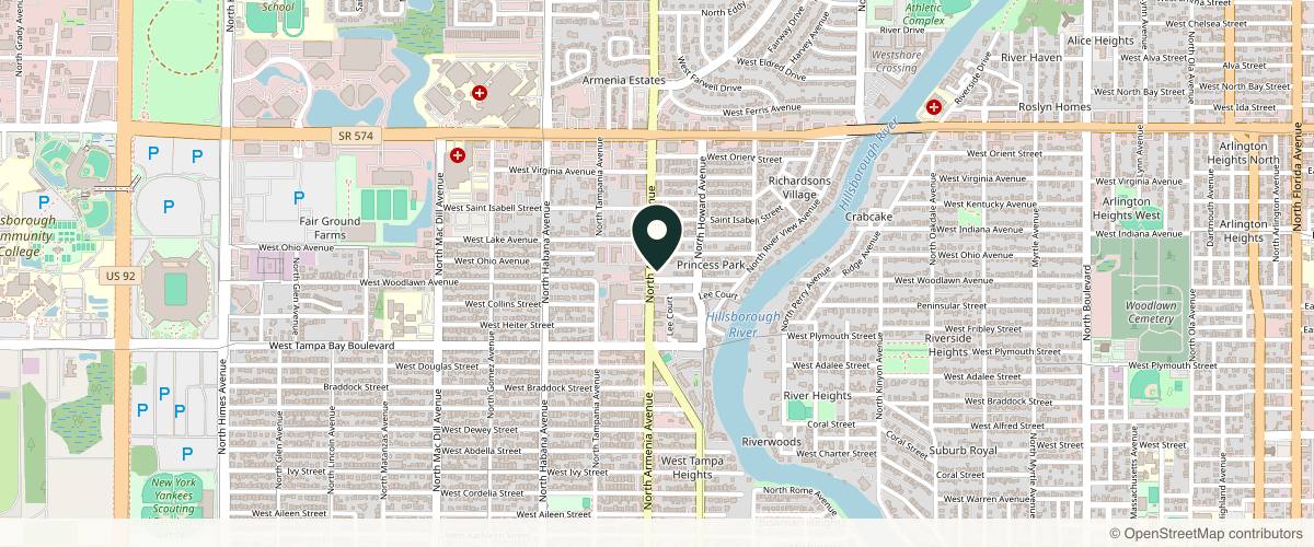 Map showing the exact location of Erasable Med Spa at 4103 N Armenia Ave, Tampa, FL 33607, USA