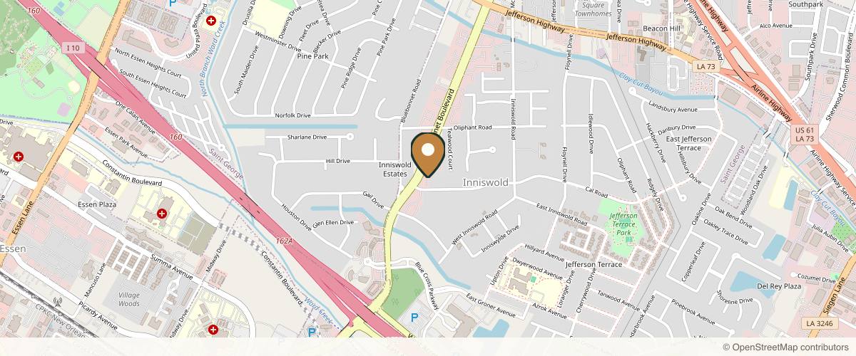 Map showing the exact location of Erick Sanchez, MD Plastic Surgery at 5045 Bluebonnet Blvd, Baton Rouge, LA 70809, USA