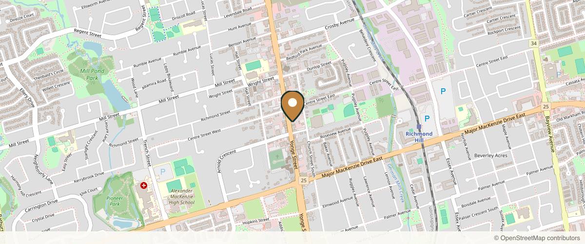 Map showing the exact location of Eros Medical Spa at 10157 Yonge St #202, Richmond Hill, ON L4C 1T5, Canada