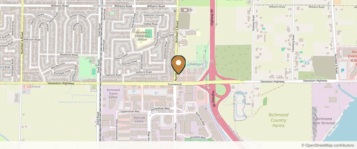 Map showing the exact location of ERT Cosmetic Clinic at 10820 No 5 Rd #1010, Richmond, BC V6W 0B5, Canada