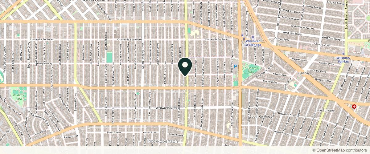 Map showing the exact location of Escape Med Spa at 353 S Robertson Blvd, Beverly Hills, CA 90211, USA