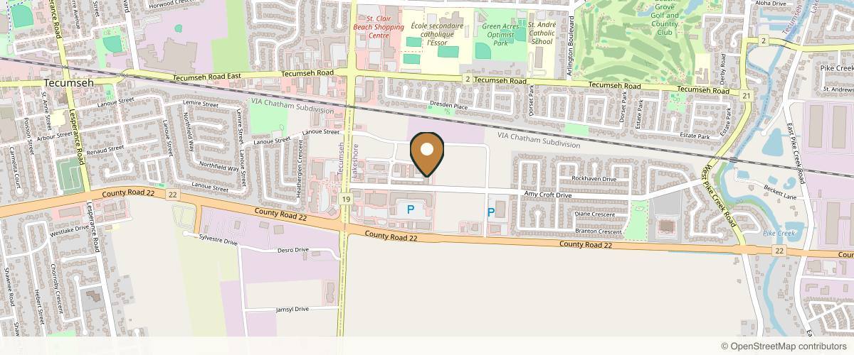 Map showing the exact location of Estetica Day Spa at 40 Amy Croft Dr, Windsor, ON N9K 1G4, Canada