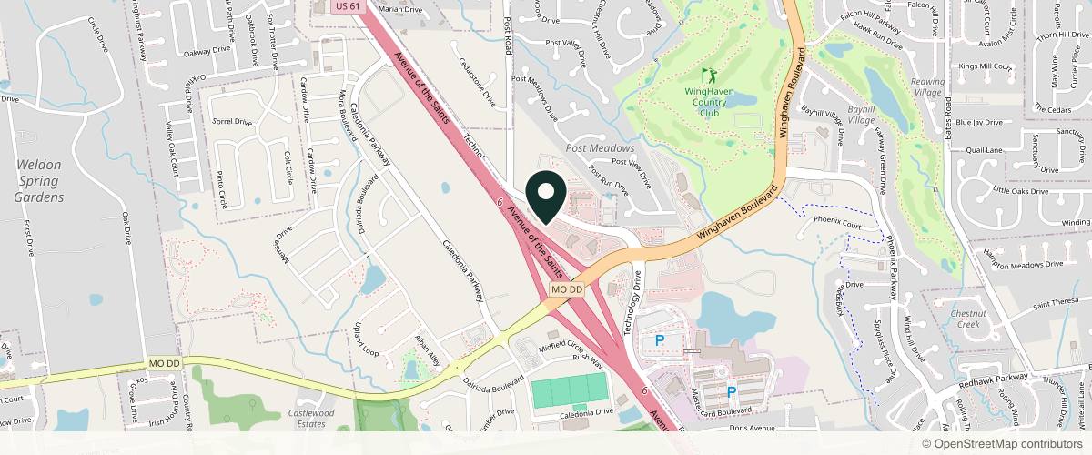 Map showing the exact location of Estetica MedSpa at 2315 Technology Dr Ste 129, O'Fallon, MO 63368, USA