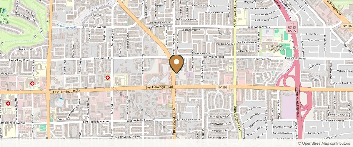Map showing the exact location of Estevez Aesthetics Medspa at 4020 Pecos-McLeod Interconnect, Las Vegas, NV 89121, USA