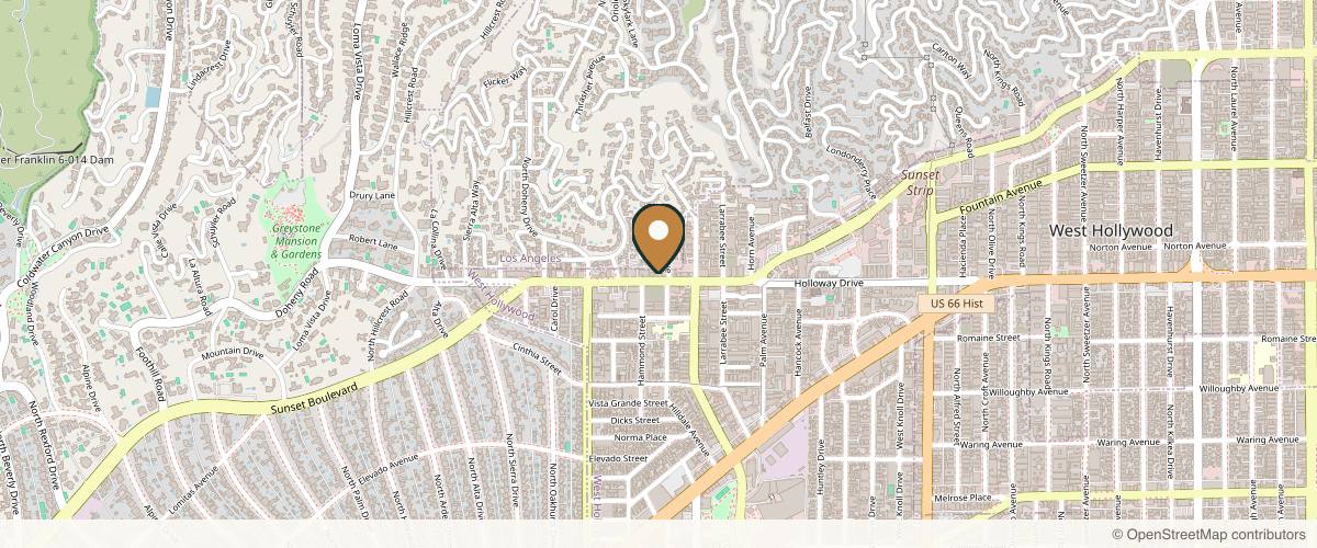 Map showing the exact location of Esthelab at 8961 Sunset Blvd #1c, West Hollywood, CA 90069, USA