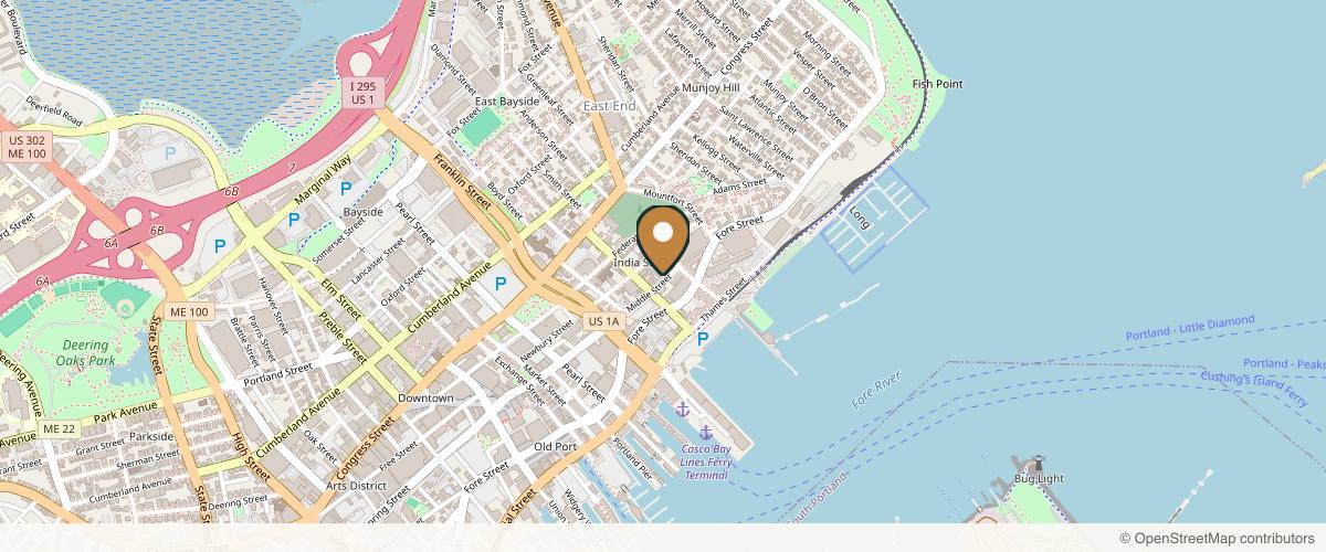 Map showing the exact location of esthetic medspa portland at 15 Middle St Unit B1, Portland, ME 04101, USA