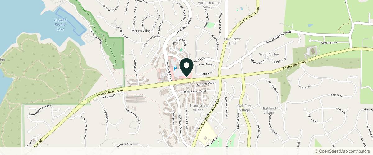 Map showing the exact location of Esthetics Center El Dorado Hills at 2211 Francisco Dr, El Dorado Hills, CA 95762, USA