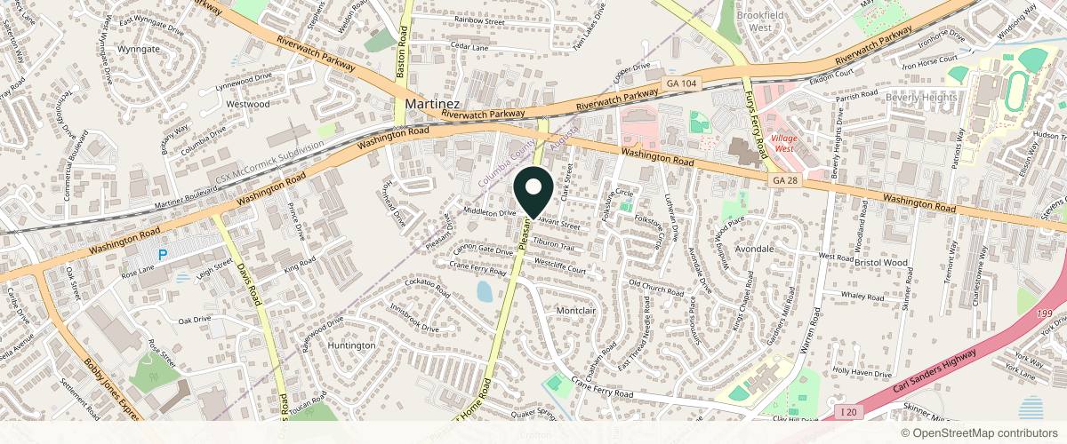 Map showing the exact location of Esthetics With Love Salon and Spa at 204 Pleasant Home Rd, Augusta, GA 30907, USA