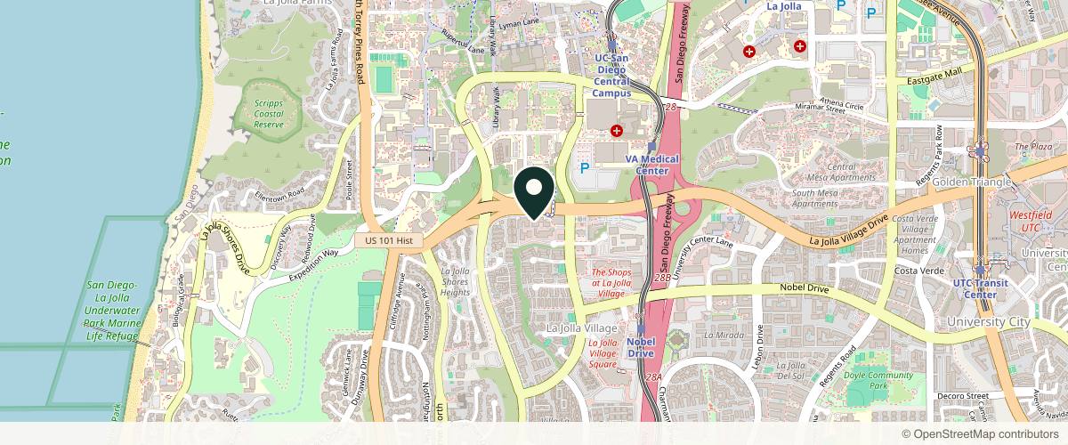Map showing the exact location of Esthetix MD at 8950 Villa La Jolla Dr C114, La Jolla, CA 92037, USA