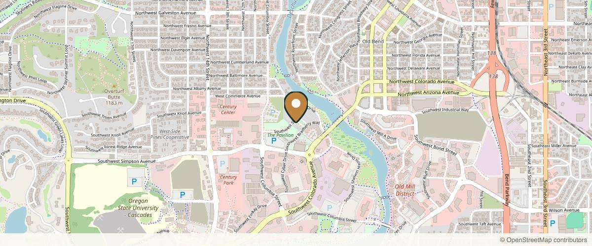 Map showing the exact location of EsthetixMD Spa & Laser Center at 115 SW Allen Rd, Bend, OR 97702, USA