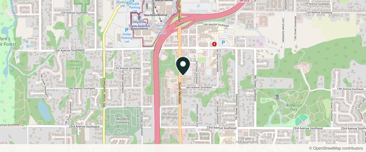 Map showing the exact location of Eterna Vein & Medical Aesthetics at 1803 S Meridian, Puyallup, WA 98371, USA
