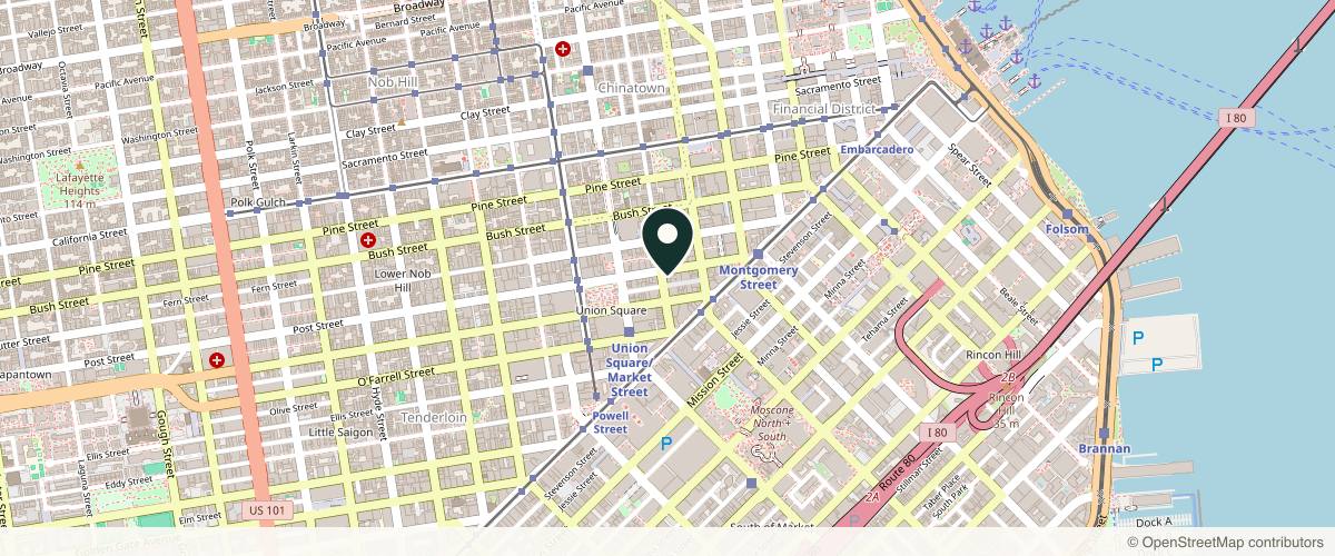 Map showing the exact location of Eternia Medspa at 170 Grant Ave 4th Floor, San Francisco, CA 94108, USA