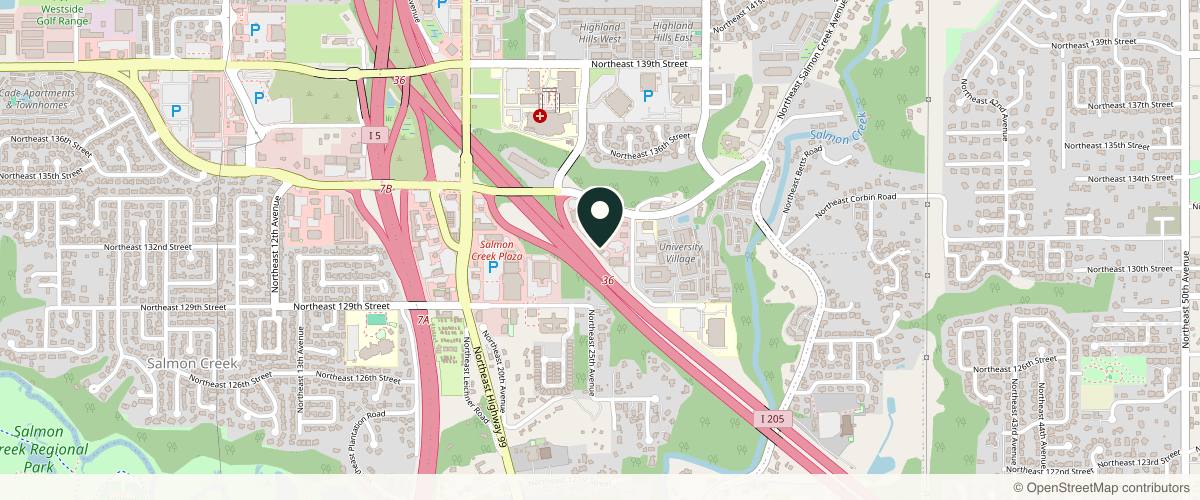 Map showing the exact location of Ethereal Aesthetics at 2501 NE 134th St Ste 203, Vancouver, WA 98686, USA
