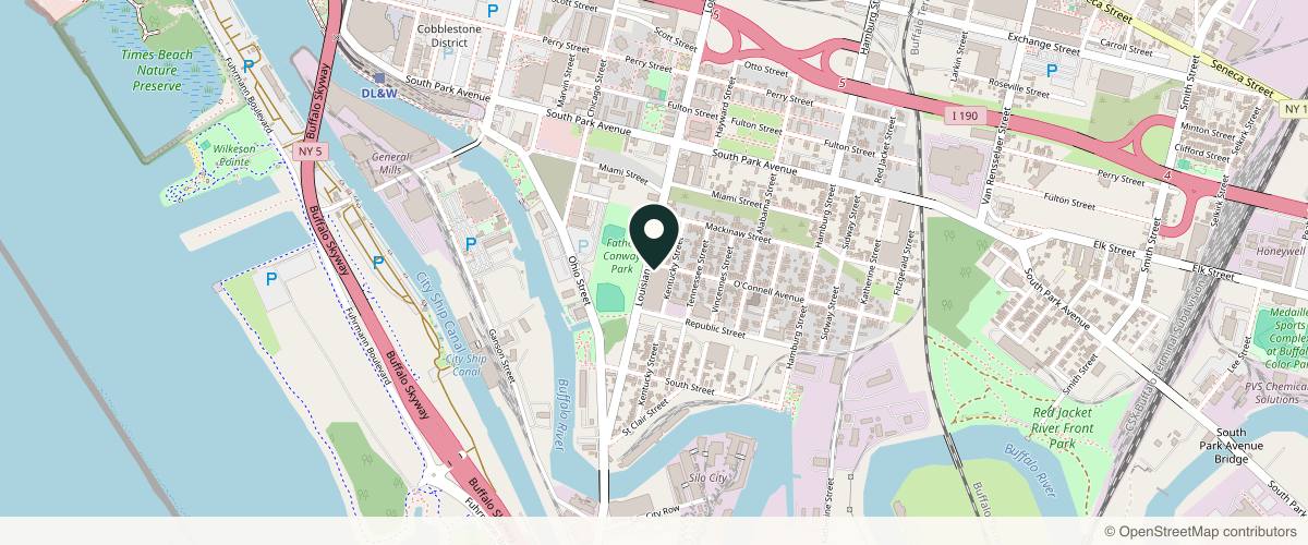 Map showing the exact location of Ethereal Beauty Buffalo at 225 Louisiana St, Buffalo, NY 14204, USA