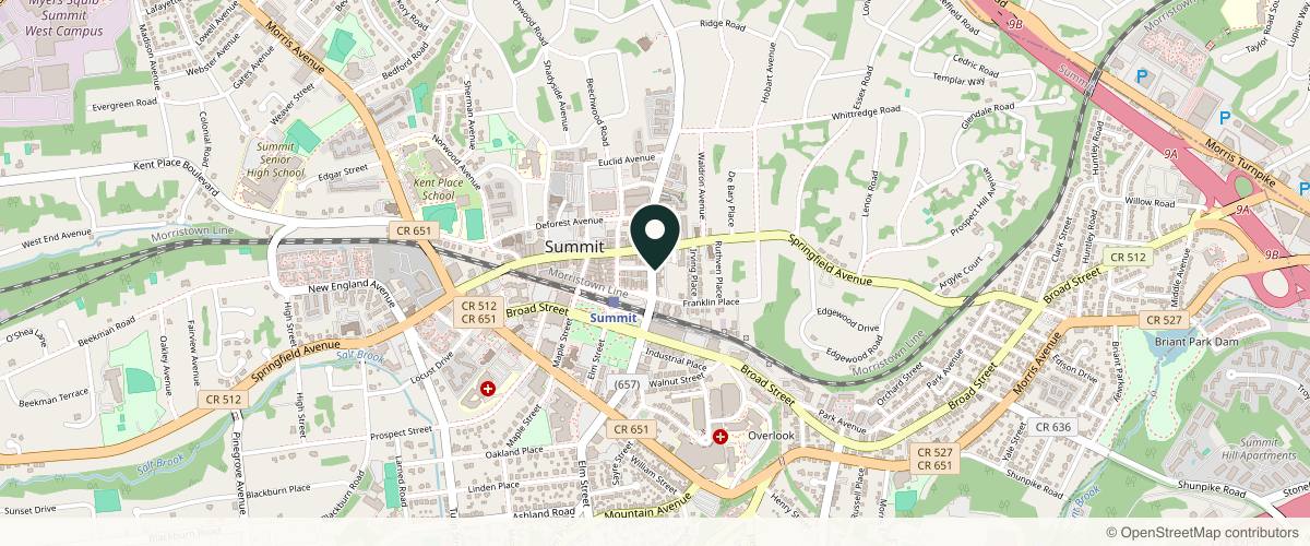 Map showing the exact location of Ethos Aesthetics + Wellness at 89 Summit Ave, Summit, NJ 07901, USA