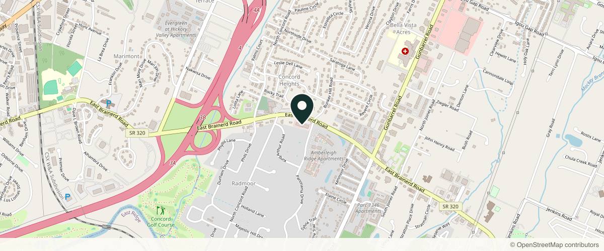 Map showing the exact location of Eumorphia Medical Aesthetics at 1309 Panorama Dr #109, Chattanooga, TN 37421, USA