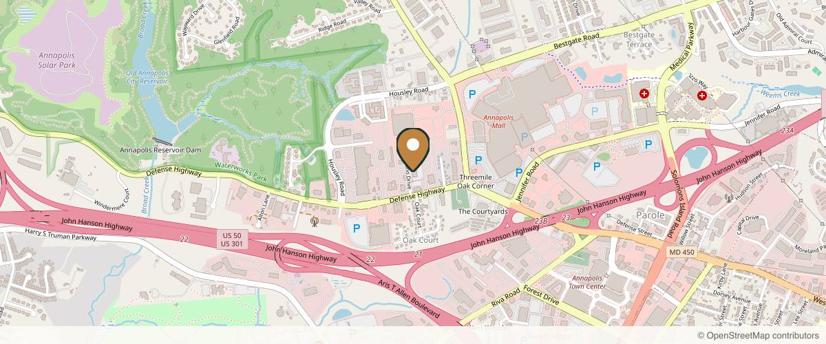 Map showing the exact location of Euna Aesthetics at 127 Lubrano Dr #105, Annapolis, MD 21401, USA