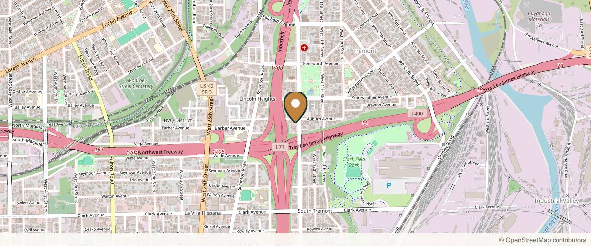 Map showing the exact location of Euro Look Med Spa at 2678 W 14th St, Cleveland, OH 44113, USA