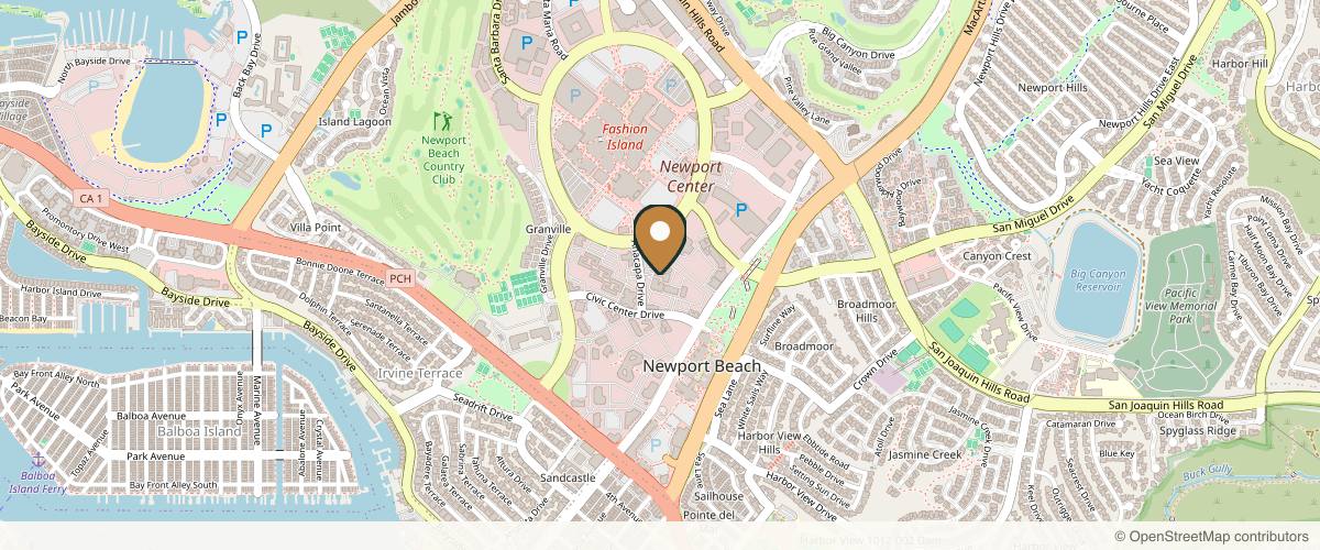 Map showing the exact location of European Wellness Cosmedical at 230 Newport Center Dr Ste 250, Newport Beach, CA 92660, USA
