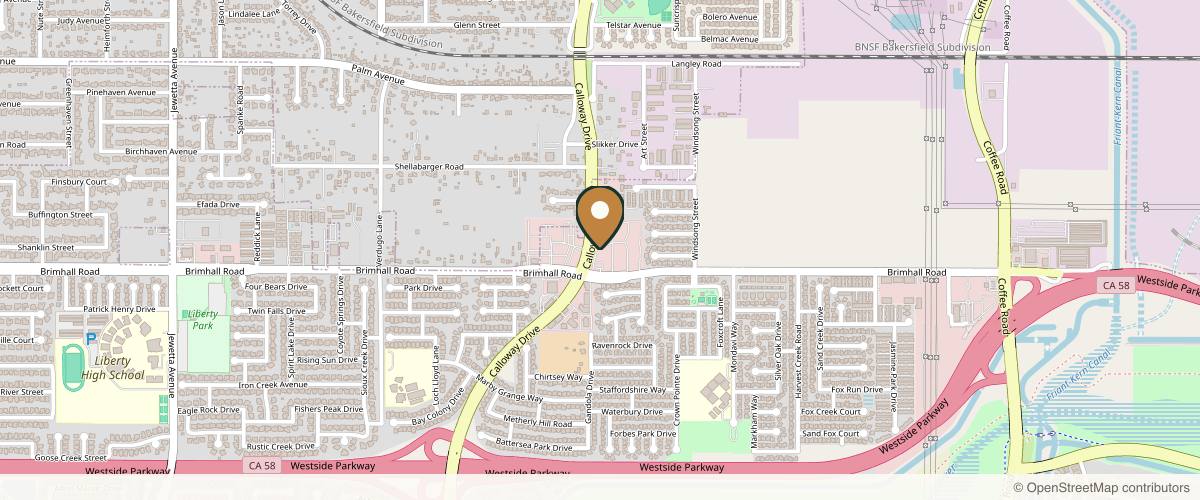 Map showing the exact location of EuroPhoria Medical & Personal Spa at 9500 Brimhall Rd #707, Bakersfield, CA 93312, USA