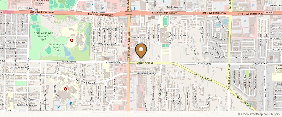 Map showing the exact location of Evansville Dermatology & Advanced Aesthetic at 4962 Lincoln Ave Ste 101, Evansville, IN 47715, USA