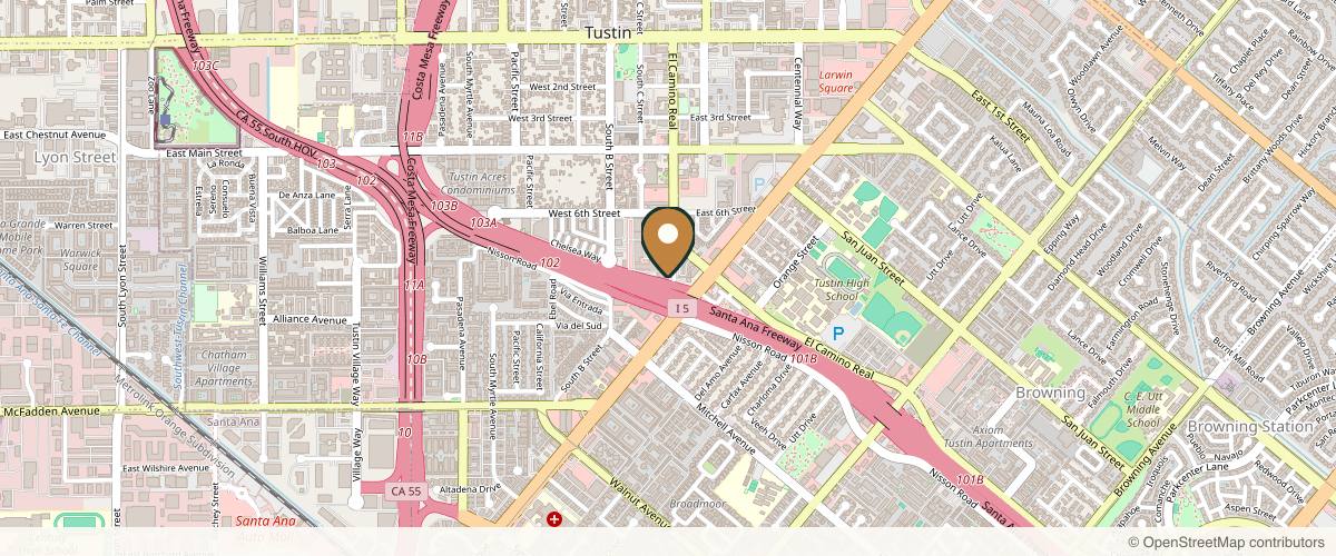 Map showing the exact location of EverGlow Aesthetics at 730 El Camino Way Ste 100, Tustin, CA 92780, USA