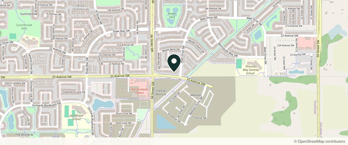 Map showing the exact location of EverGlow Medi Spa at 3470 Weidle Way SW, Edmonton, AB T6X 1Z4, Canada