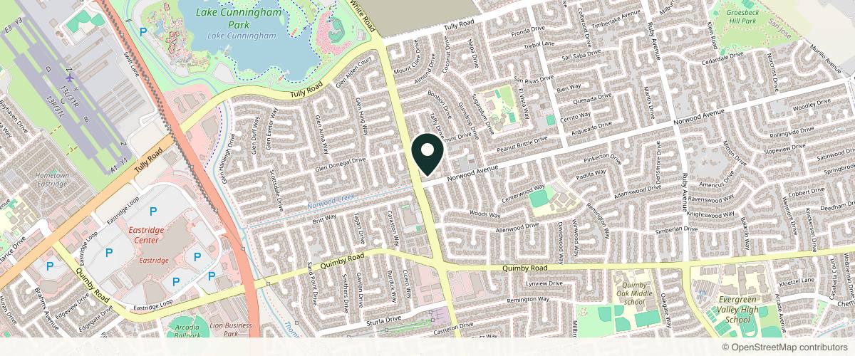 Map showing the exact location of Evergreen Wellness Clinic: Vasantha Natarajan, MD at 2690 S White Rd Ste 95, San Jose, CA 95148, USA