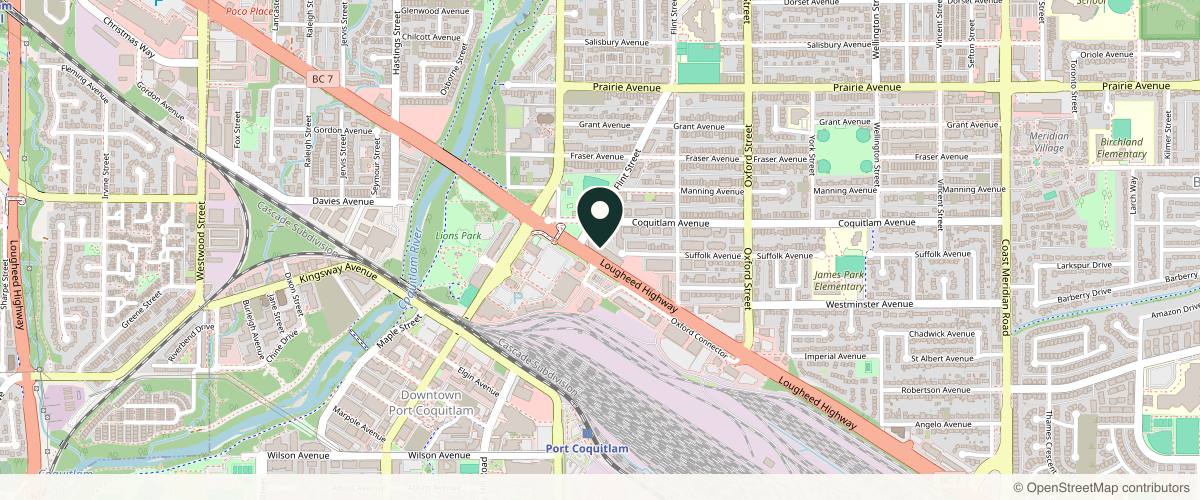 Map showing the exact location of EverYoung Laser & Skin Clinics - Port Coquitlam Cosmetic Skin Care Clinic at 2099 Lougheed Hwy Ste B210 (2nd floor, Port Coquitlam, BC V3B 1A8, Canada