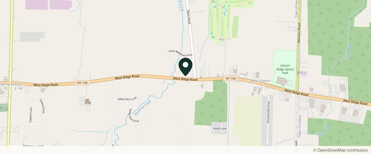 Map showing the exact location of Everything Aesthetics Med Spa at 4768 W Ridge Rd, Spencerport, NY 14559, USA