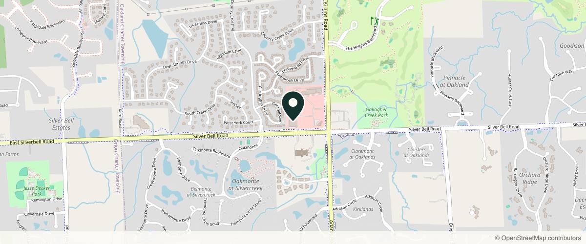 Map showing the exact location of Evexia Wellness Spa Rochester at 4986 Adams Rd Ste G, Rochester, MI 48306, USA