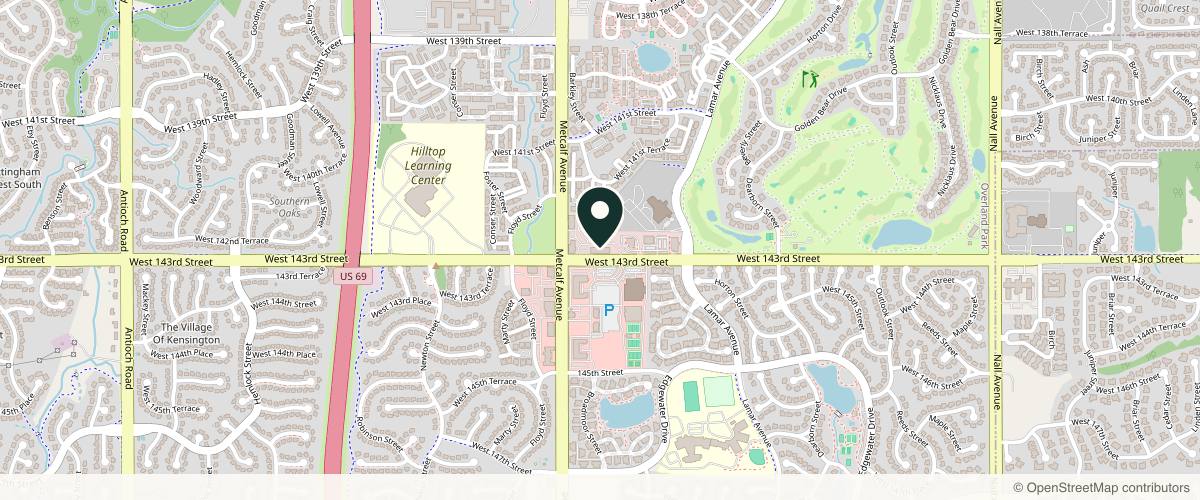Map showing the exact location of Evolution Precision Medicine and Aesthetics at 14241 Metcalf Ave, Overland Park, KS 66223, USA