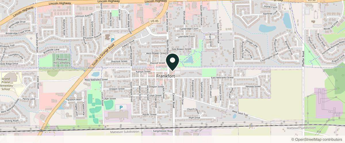 Map showing the exact location of Express Med Spa Frankfort at 11 S White St Ste 104, Frankfort, IL 60423, USA