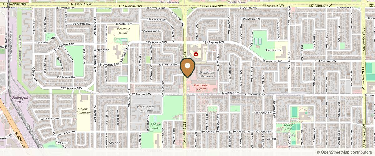 Map showing the exact location of External Affairs Medical Spa - Edmonton at 13303 127 St, Edmonton, AB T5L 1B5, Canada