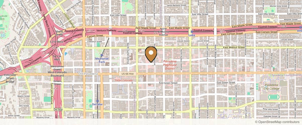 Map showing the exact location of EYRE ESTHETICS at 547 Union St, Pasadena, CA 91101, USA
